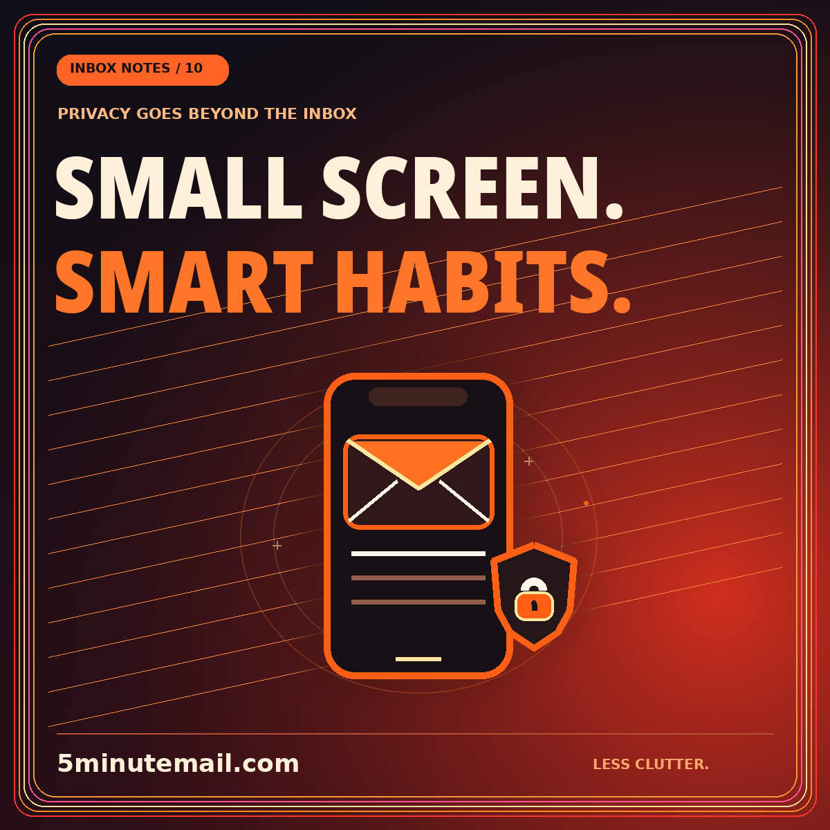 SMALL SCREEN. SMART HABITS. — illustrated email guide card