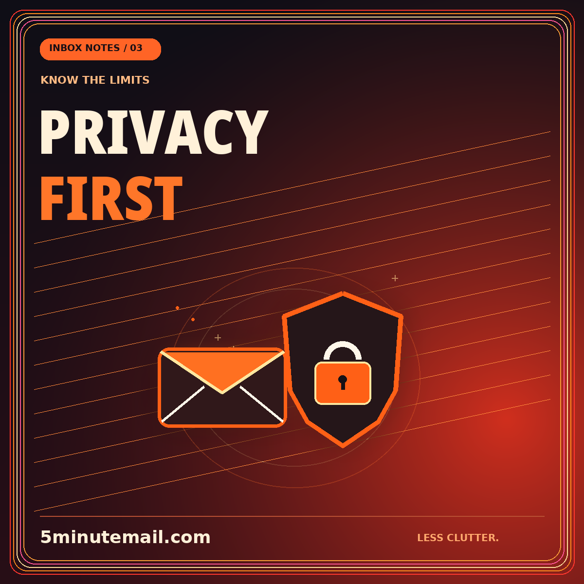 PRIVACY FIRST — illustrated email guide card