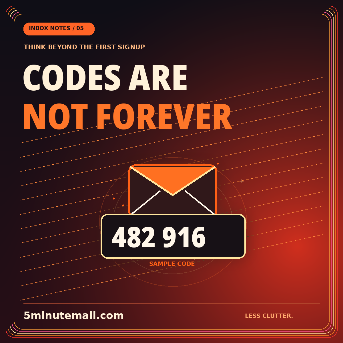 CODES ARE NOT FOREVER — illustrated email guide card