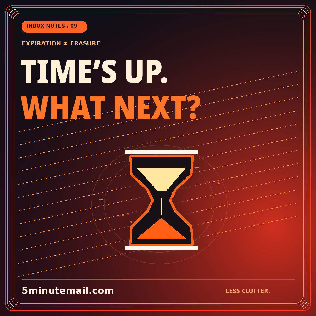 TIME’S UP. WHAT NEXT? — illustrated email guide card